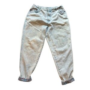 Vintage 80s Stefano International Mom Jeans Size 22 Acid Wash Tapered Cuffed
